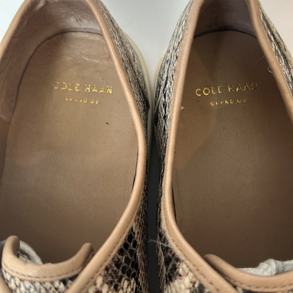Cole Haan Hendrix Snake Print Laceup Sneakers Leather Animal Print Size 8 - Picture 8 of 13